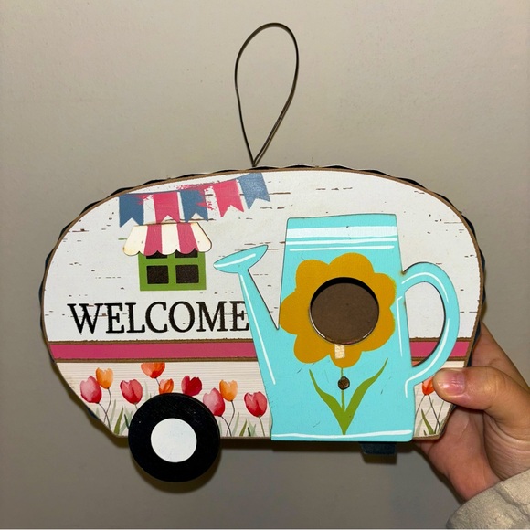 Other - Rustic Retro Camper Hand Painted Oval Birdhouse